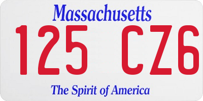 MA license plate 125CZ6