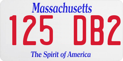 MA license plate 125DB2