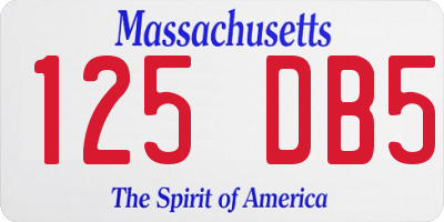 MA license plate 125DB5