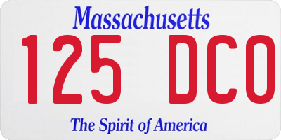 MA license plate 125DC0