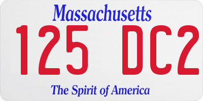 MA license plate 125DC2