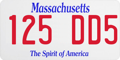 MA license plate 125DD5