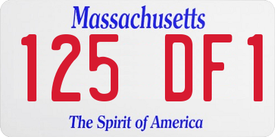 MA license plate 125DF1