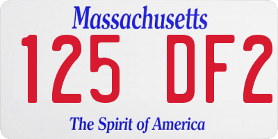 MA license plate 125DF2