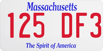 MA license plate 125DF3