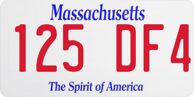 MA license plate 125DF4