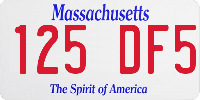 MA license plate 125DF5