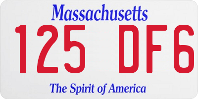 MA license plate 125DF6