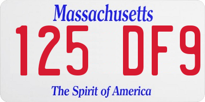 MA license plate 125DF9
