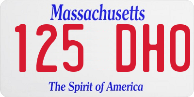 MA license plate 125DH0