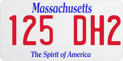 MA license plate 125DH2