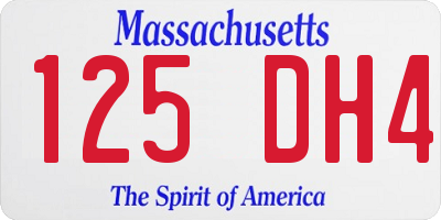 MA license plate 125DH4
