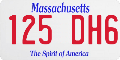 MA license plate 125DH6
