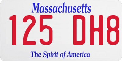 MA license plate 125DH8