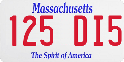 MA license plate 125DI5