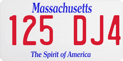 MA license plate 125DJ4