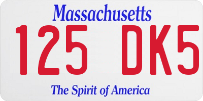 MA license plate 125DK5