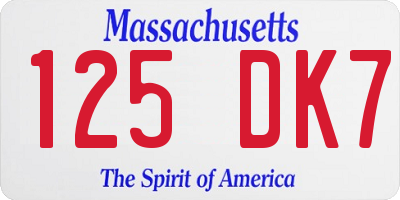 MA license plate 125DK7