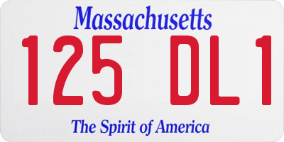 MA license plate 125DL1