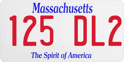 MA license plate 125DL2