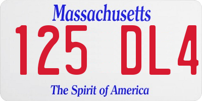 MA license plate 125DL4