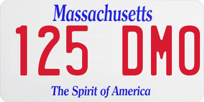 MA license plate 125DM0