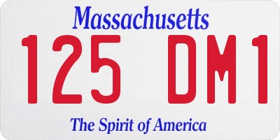 MA license plate 125DM1