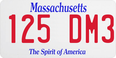 MA license plate 125DM3