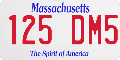 MA license plate 125DM5