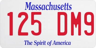 MA license plate 125DM9