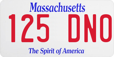 MA license plate 125DN0