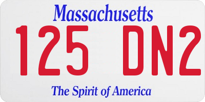 MA license plate 125DN2