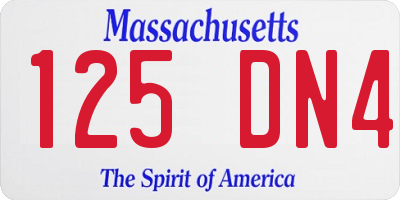 MA license plate 125DN4