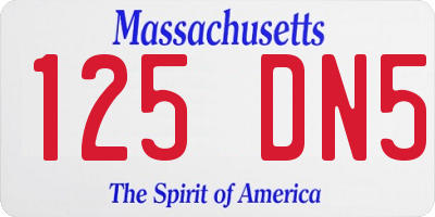 MA license plate 125DN5