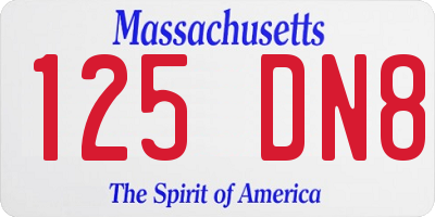 MA license plate 125DN8