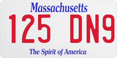 MA license plate 125DN9