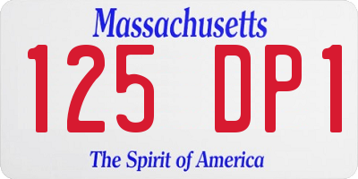 MA license plate 125DP1