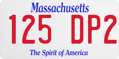 MA license plate 125DP2