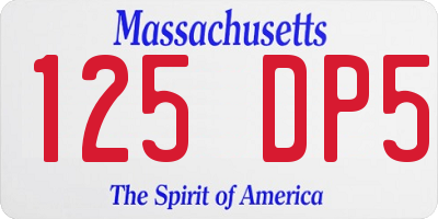 MA license plate 125DP5