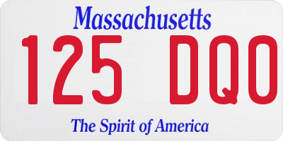 MA license plate 125DQ0