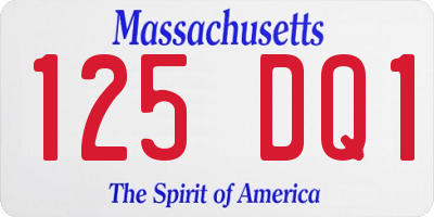 MA license plate 125DQ1