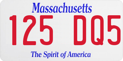 MA license plate 125DQ5