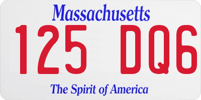 MA license plate 125DQ6