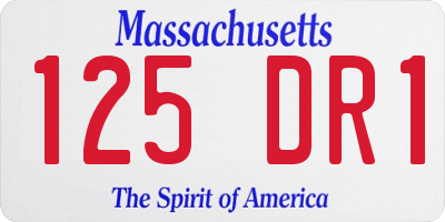 MA license plate 125DR1