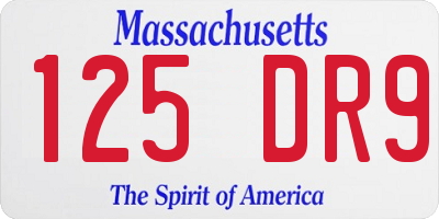 MA license plate 125DR9
