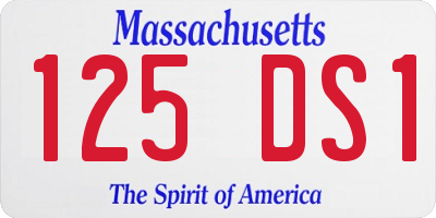 MA license plate 125DS1
