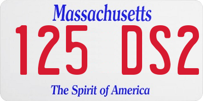 MA license plate 125DS2