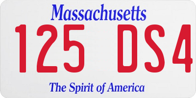 MA license plate 125DS4