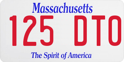 MA license plate 125DT0