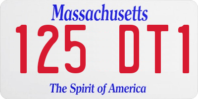 MA license plate 125DT1